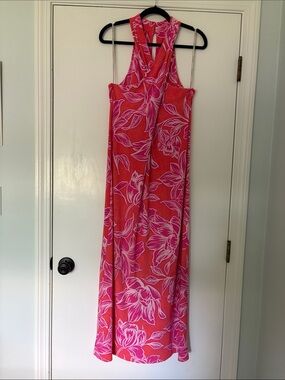 jill stuart pink ruffle dress Jill Stuart Gown with Ruffle Sleeves